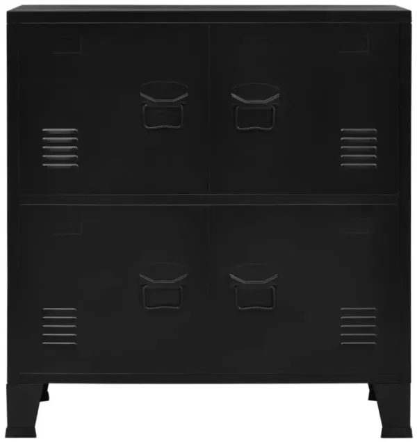 vidaXL Filing Cabinet with 4 Doors Industrial Black 29.5"x15.7"x31.5" Steel