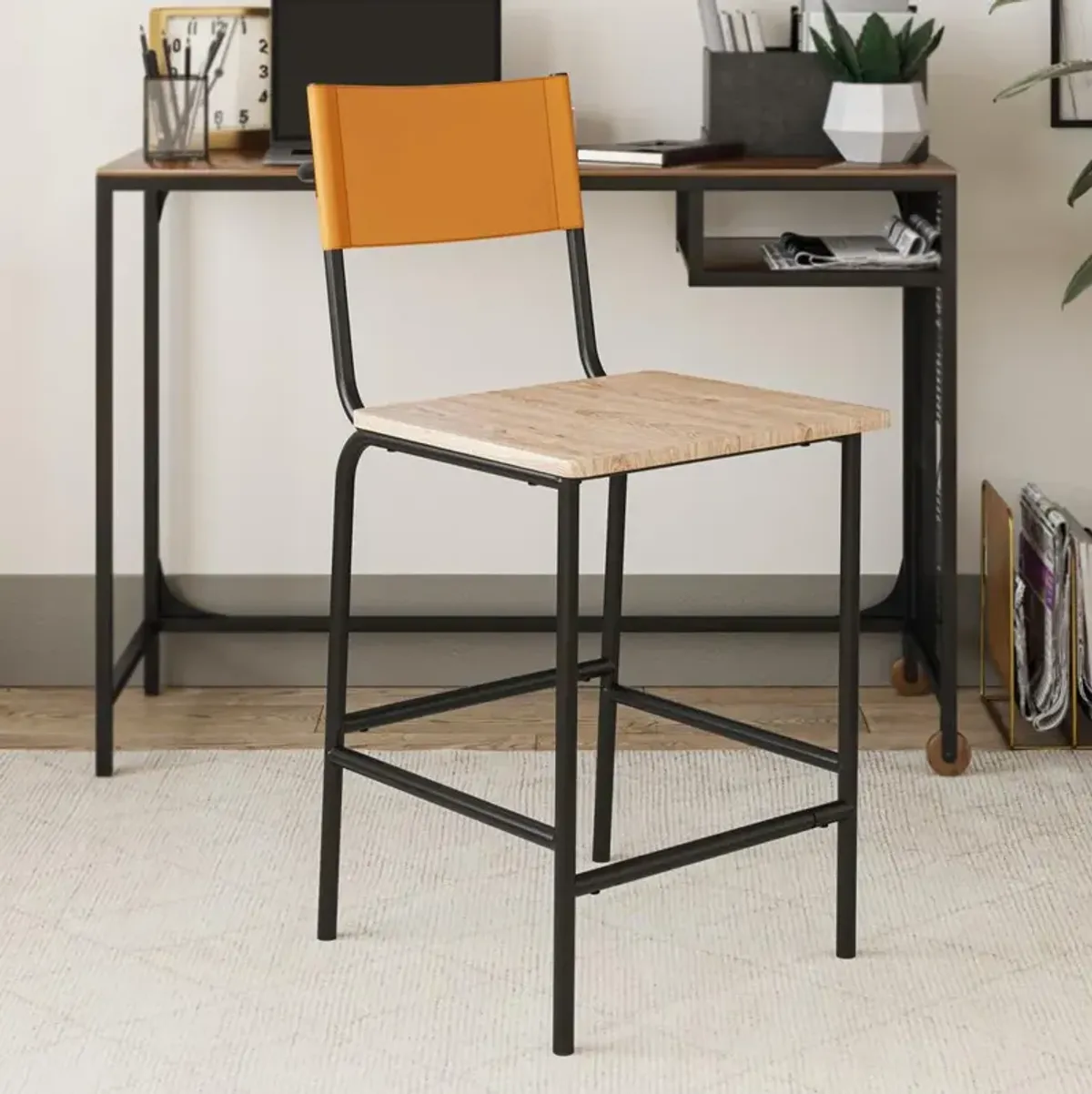 Sauder Boulevard Cafe Counter Stool Bl&Camel 3A