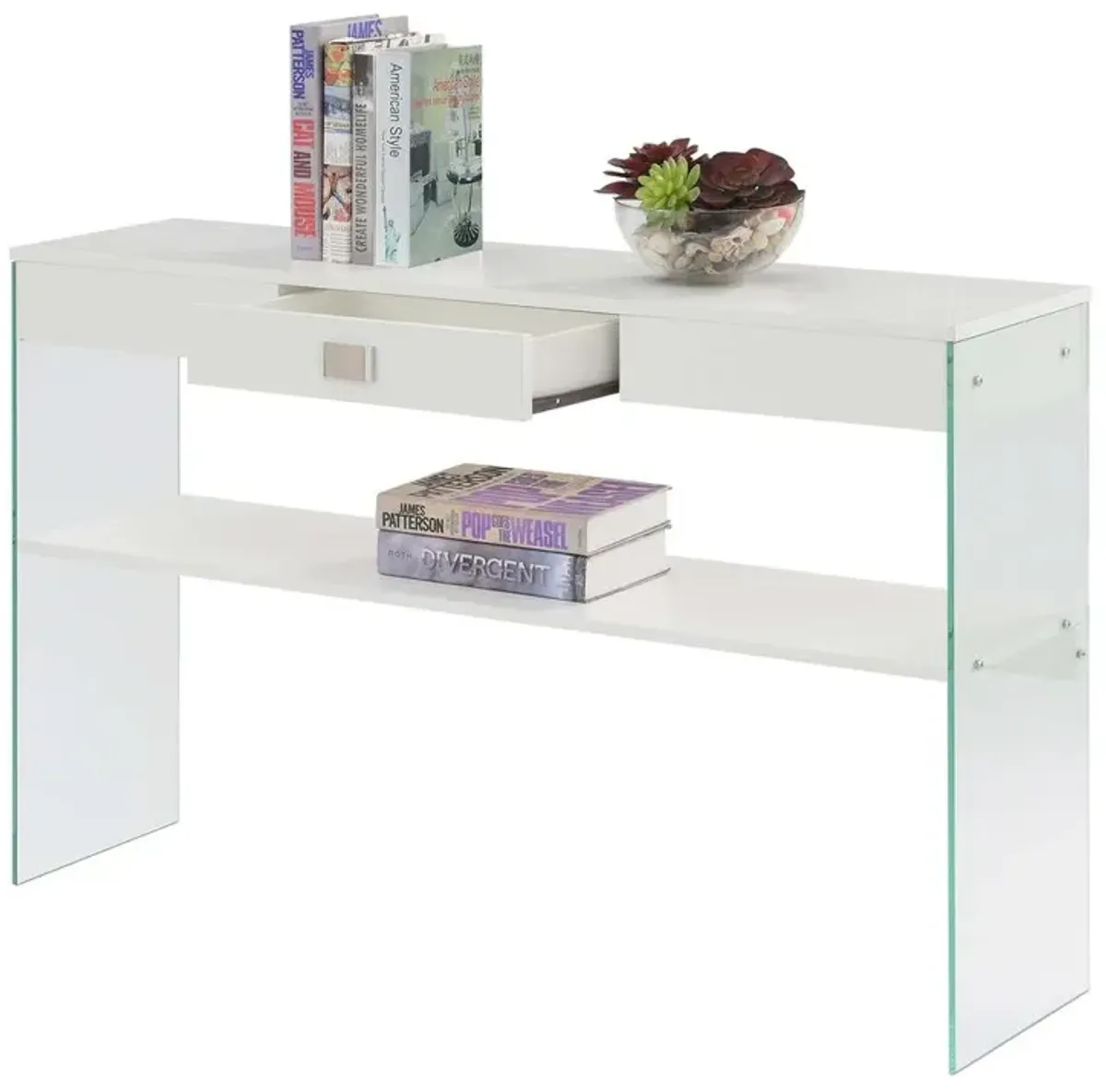 Convenience Concepts Soho 1 Drawer Console Table, White