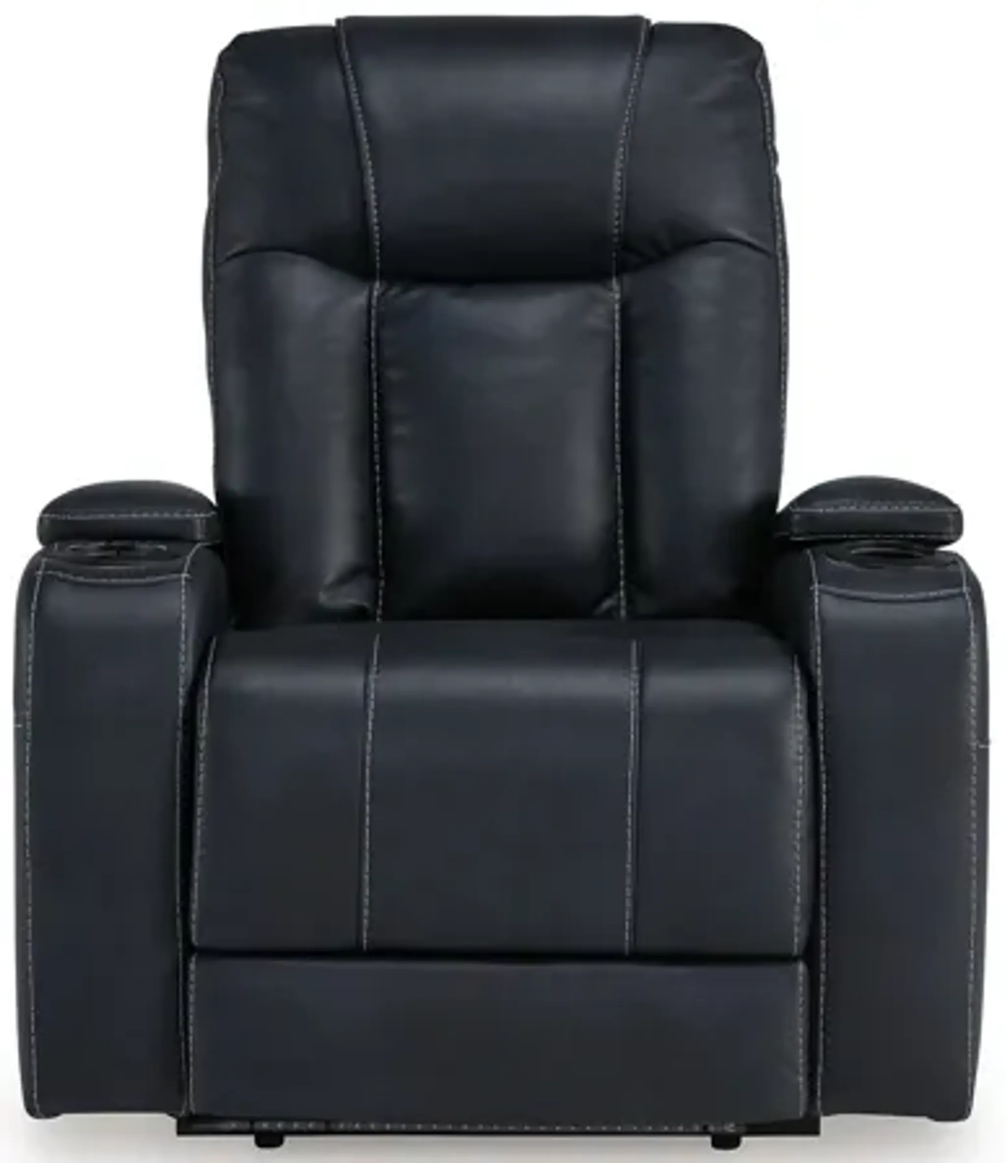 Callum Power Recliner Chair Adjustable Headrest Black Faux Leather ...