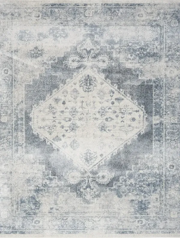 Astra Machine Washable ASW11 Blue/Ivory 6' x 9' Rug