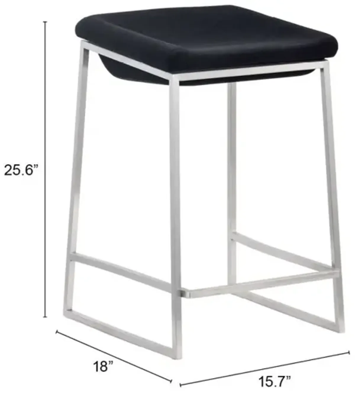 Lids Counter Stool (Set of 2) Dark Gray