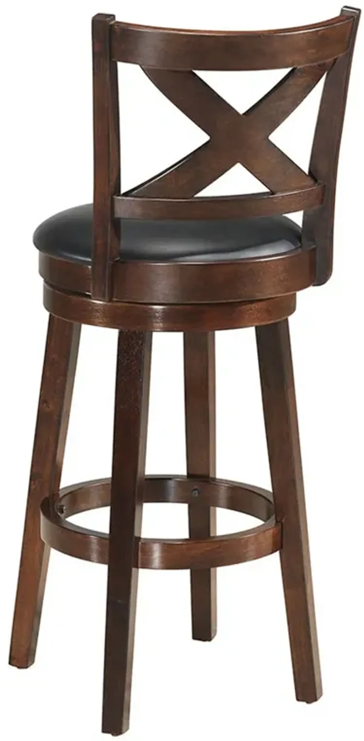 Swivel X-back Upholstered Counter Height Bar Stool with PVC Cushioned Seat