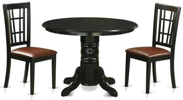 3 Pc Dining room set for 2-Dinette Table and 2 dinette Chairs