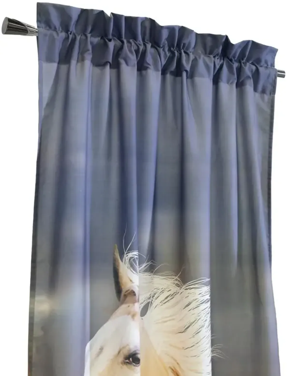 Habitat Photo Real Horses Light Filtering Printed Drapes Displaying Pole Top Curtain Panel Pair Each 37" x 84" Multicolor