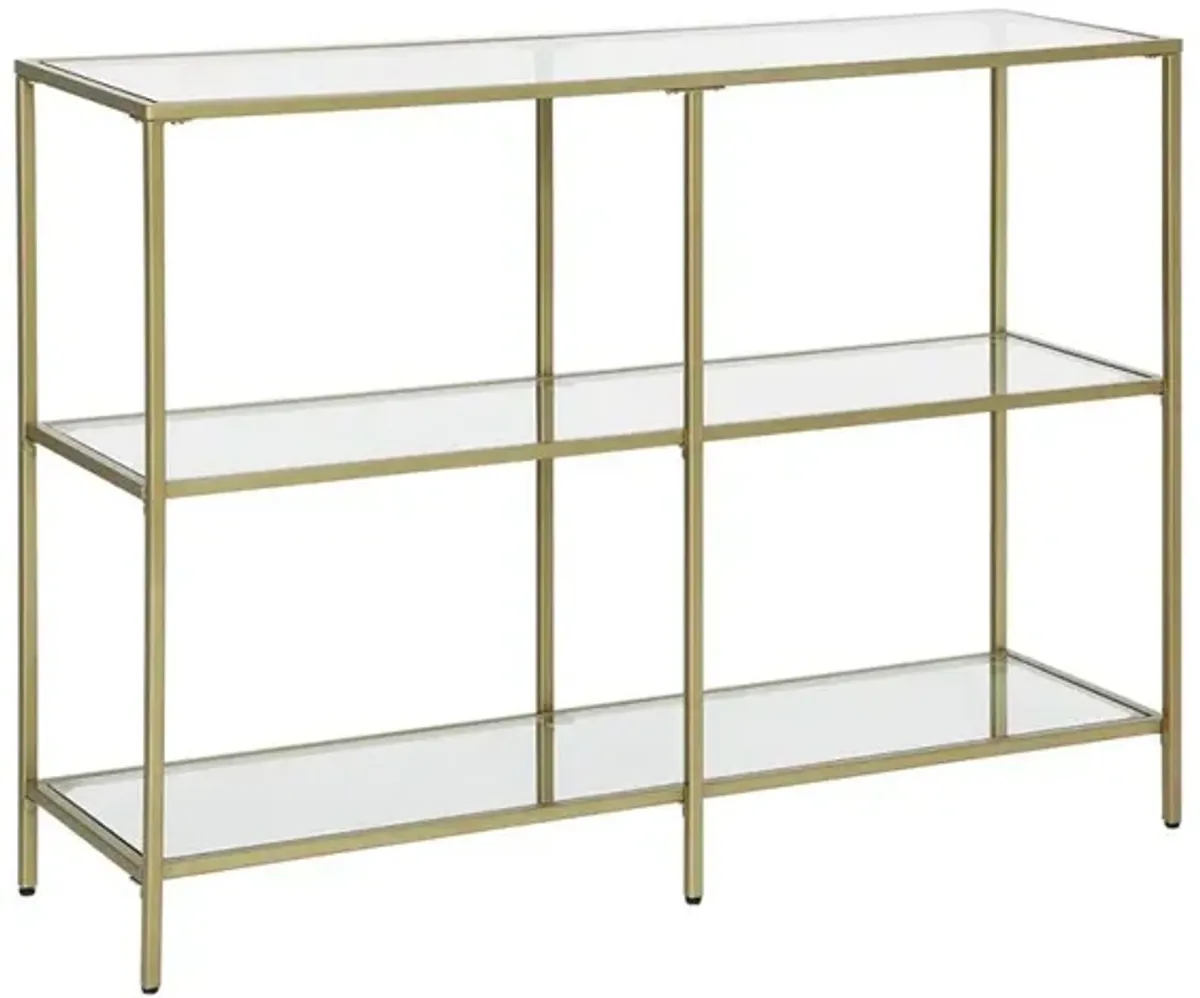 3-Tier Tempered Glass Console Table with Modern Shelves