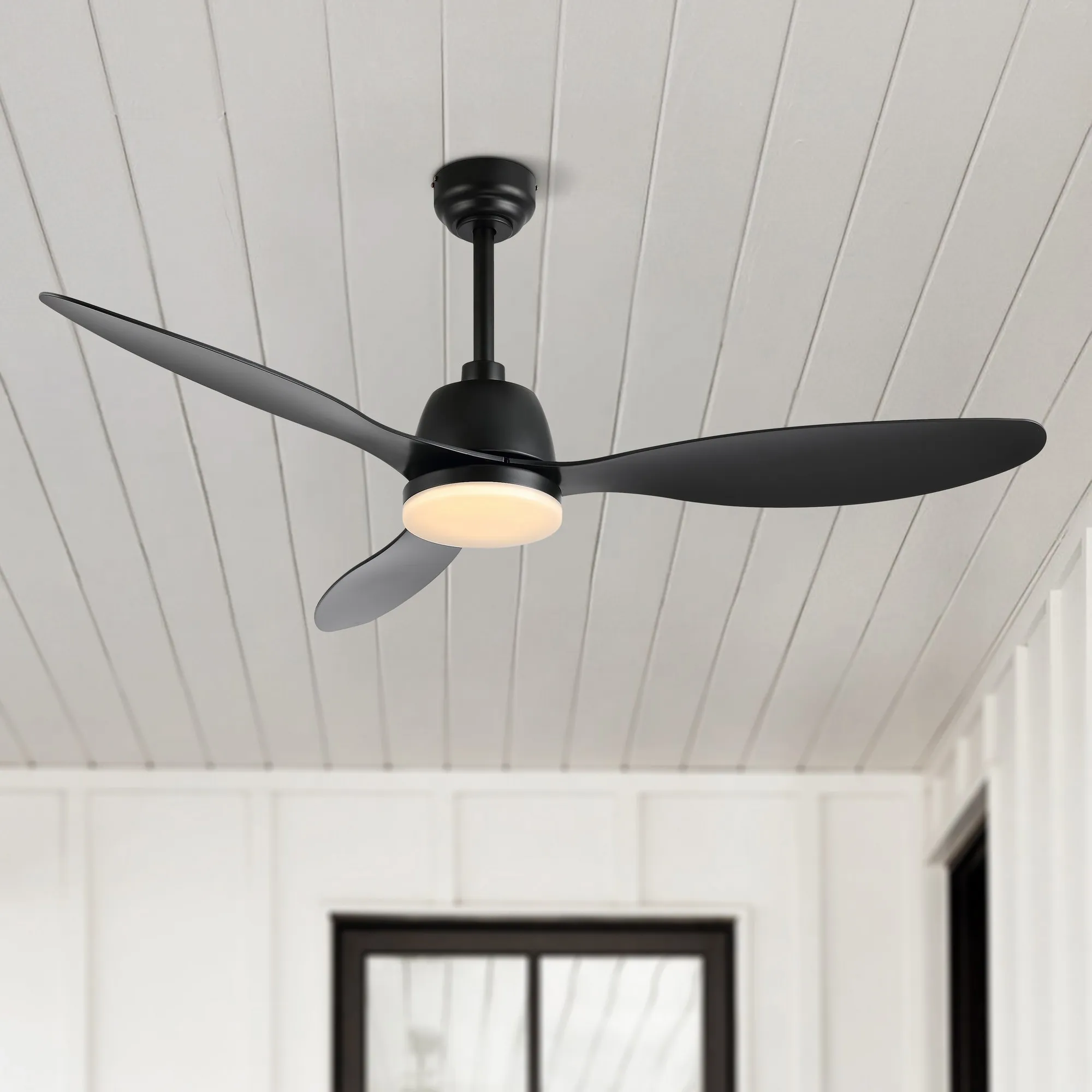 Audie Classic Industrial Iron/Plastic Integrated LED Ceiling Fan