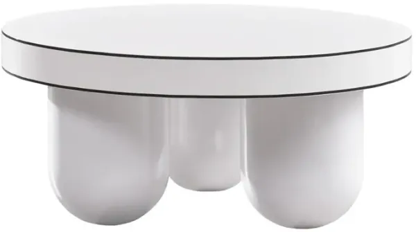 TOV Furniture Jasper White Glossy Coffee Table