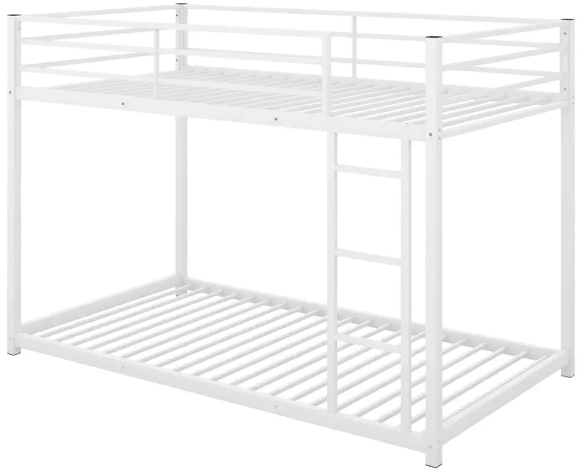 Merax Twin over Twin Metal Low Bunk Bed with Ladder