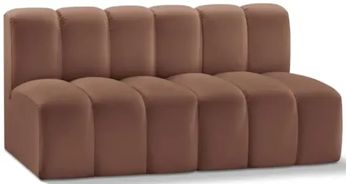 Meridian Furniture Arc Cognac Vegan Leather Modular Sofa