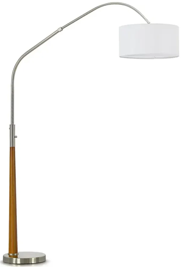 HOMEGLAM Century 81" Solid Wood Arched Floor Lamp with Dimmable LED Bulb.