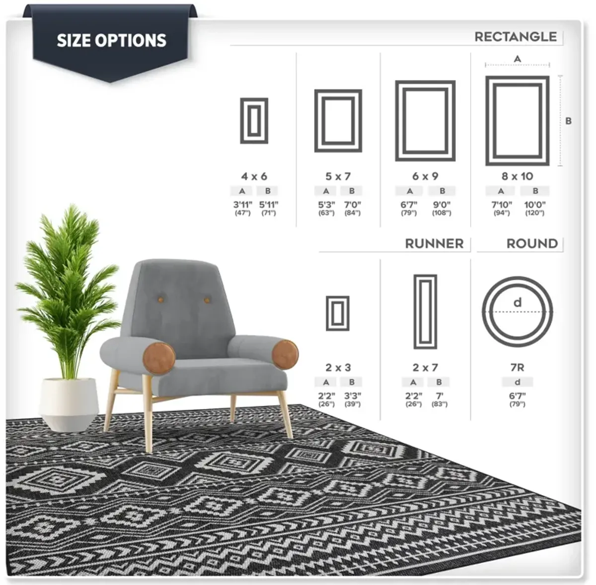 Waikiki Bordered Indoor/Outdoor Area Rug