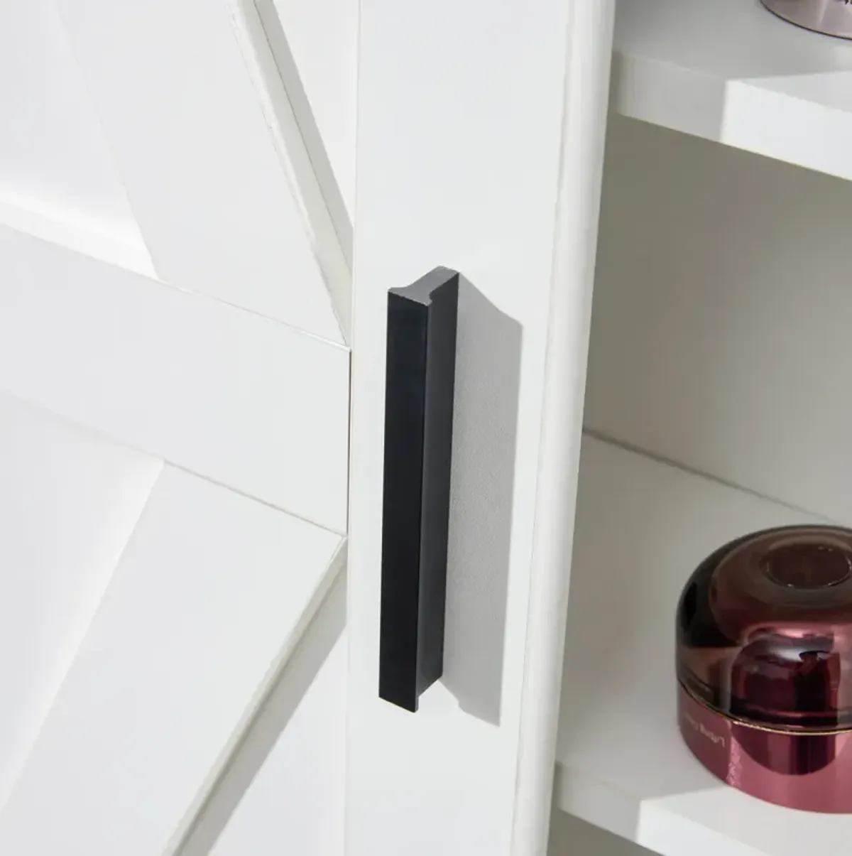 Wooden Wall-Mounted Storage Cabinet - Adjustable Door