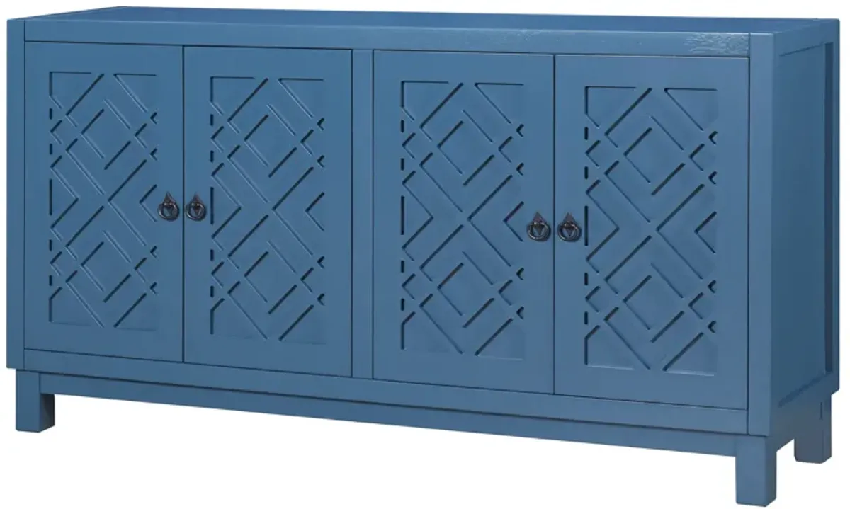 Merax 4 Door Buffet Cabinet with Pull Ring Handles Storage Sideboard