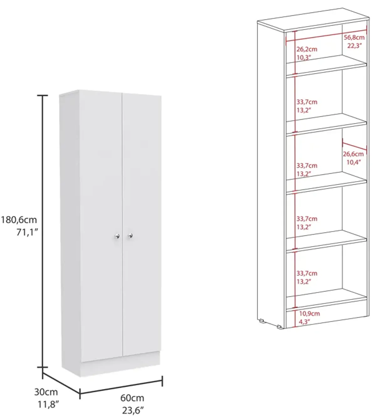 Storage Cabinet Pipestone, Kitchen, White