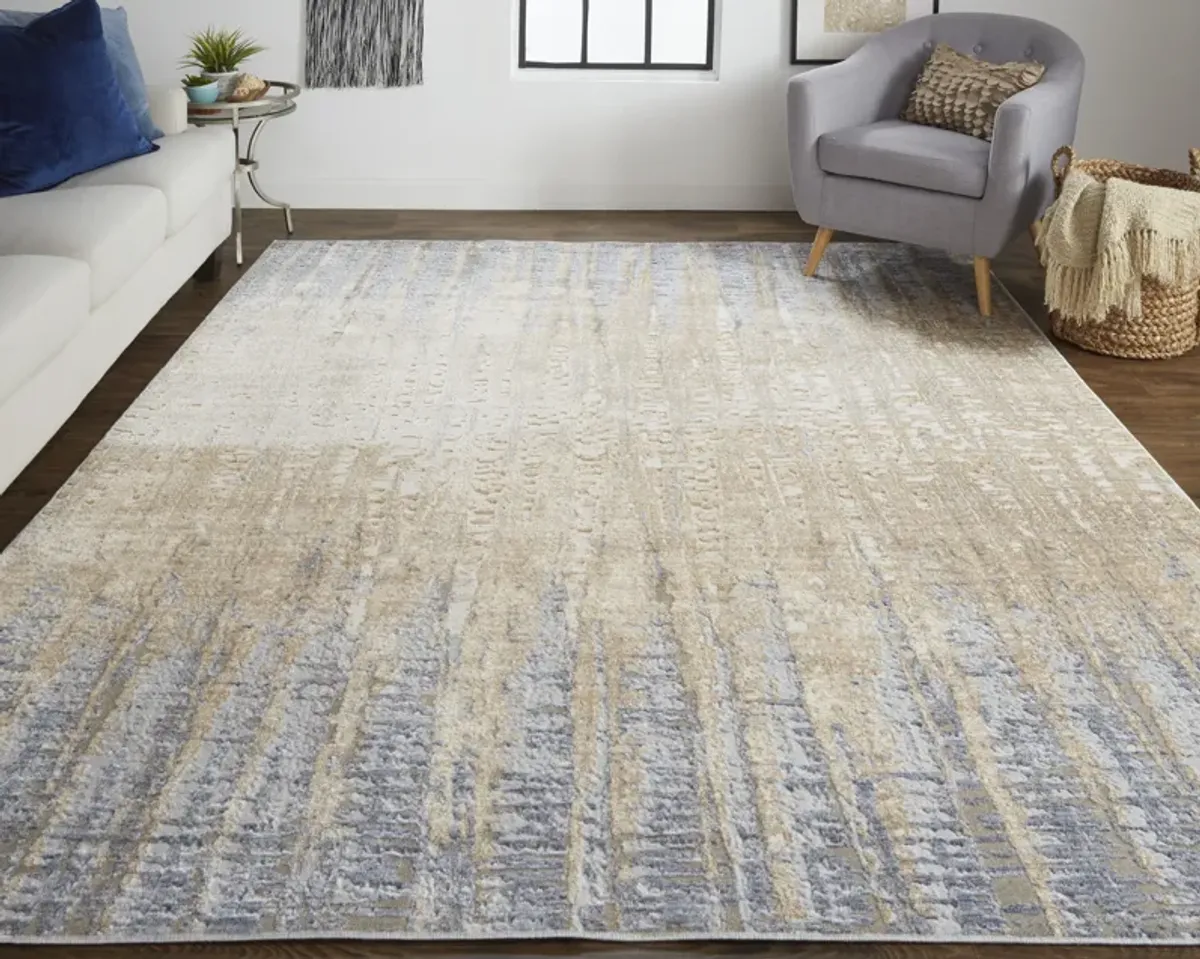 Laina 39G9F Tan/Brown/Blue 4' x 6' Rug