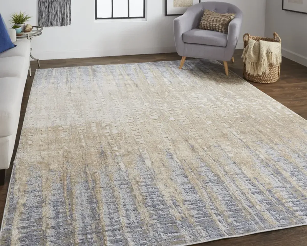 Laina 39G9F Tan/Brown/Blue 4' x 6' Rug