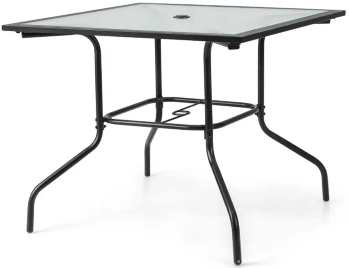 Hivvago 35 x 35 Inch Patio Dining Table with 1.5" Umbrella Hole (Umbrella NOT Included)