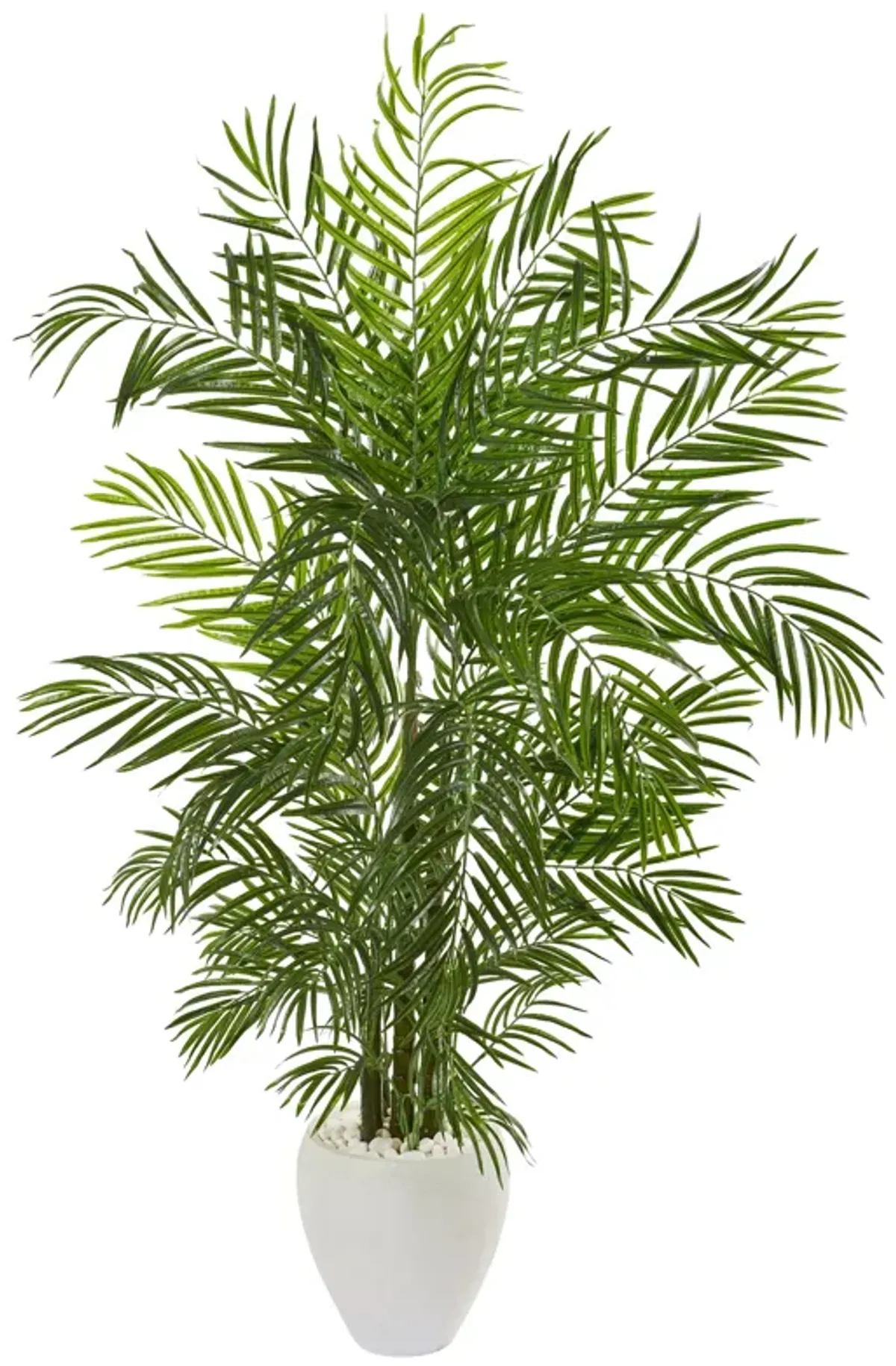 Hivvago 64 Inches Areca Palm Artificial Tree in White Planter UV Resistant (Indoor/Outdoor)