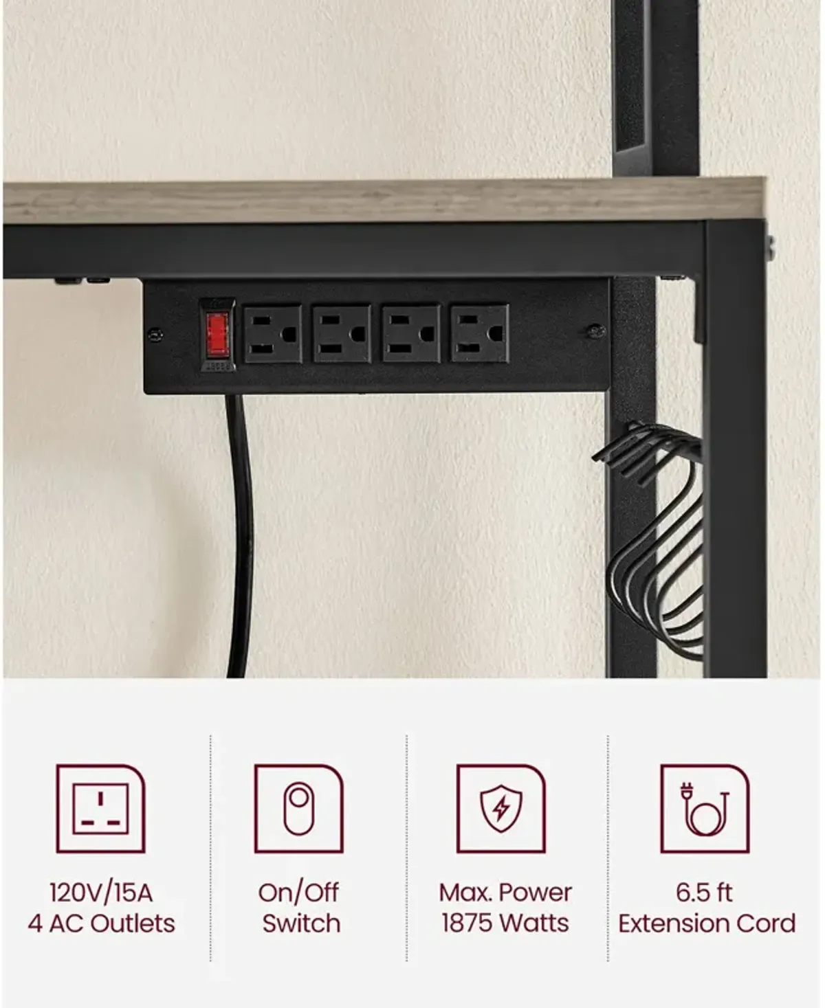 Bakers Rack with Power Outlet