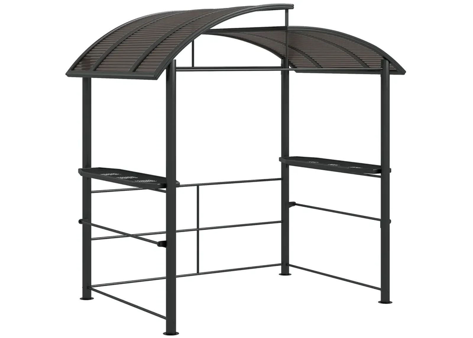 8' x 5' Outdoor Grill Gazebo BBQ Canopy with Vented PC Roof, Side Shleves