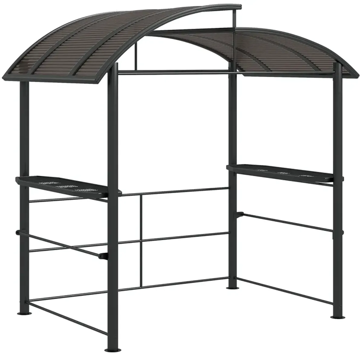 8' x 5' Outdoor Grill Gazebo BBQ Canopy with Vented PC Roof, Side Shleves