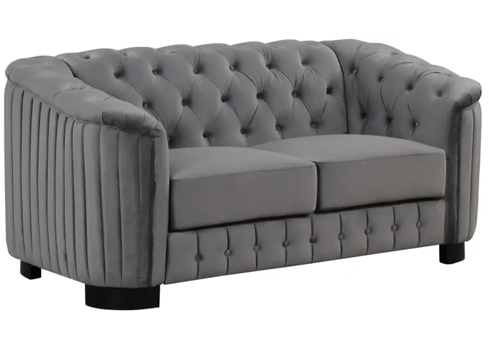 Velvet Upholstered Loveseat Sofa, Modern Loveseat Sofa With Thick Removable Seat Cushion