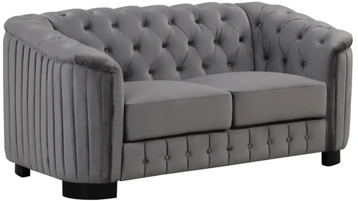 Velvet Upholstered Loveseat Sofa, Modern Loveseat Sofa With Thick Removable Seat Cushion