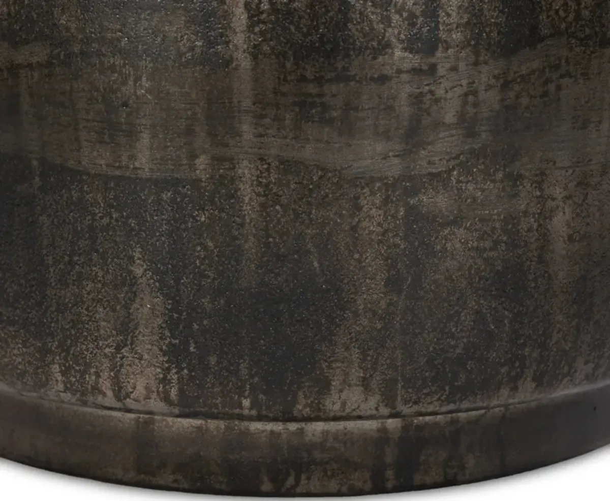 Venetia Distressed Bronze Outdoor End Table