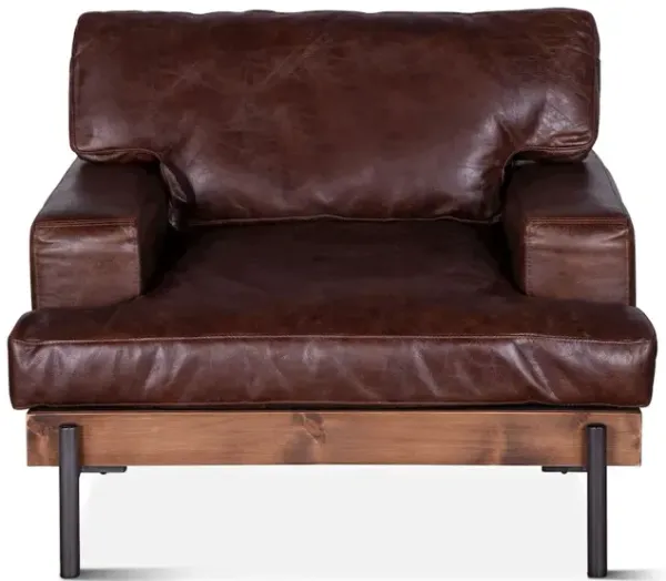 World Interiors Chiavari Leather Arm Chair In Geisha Brown