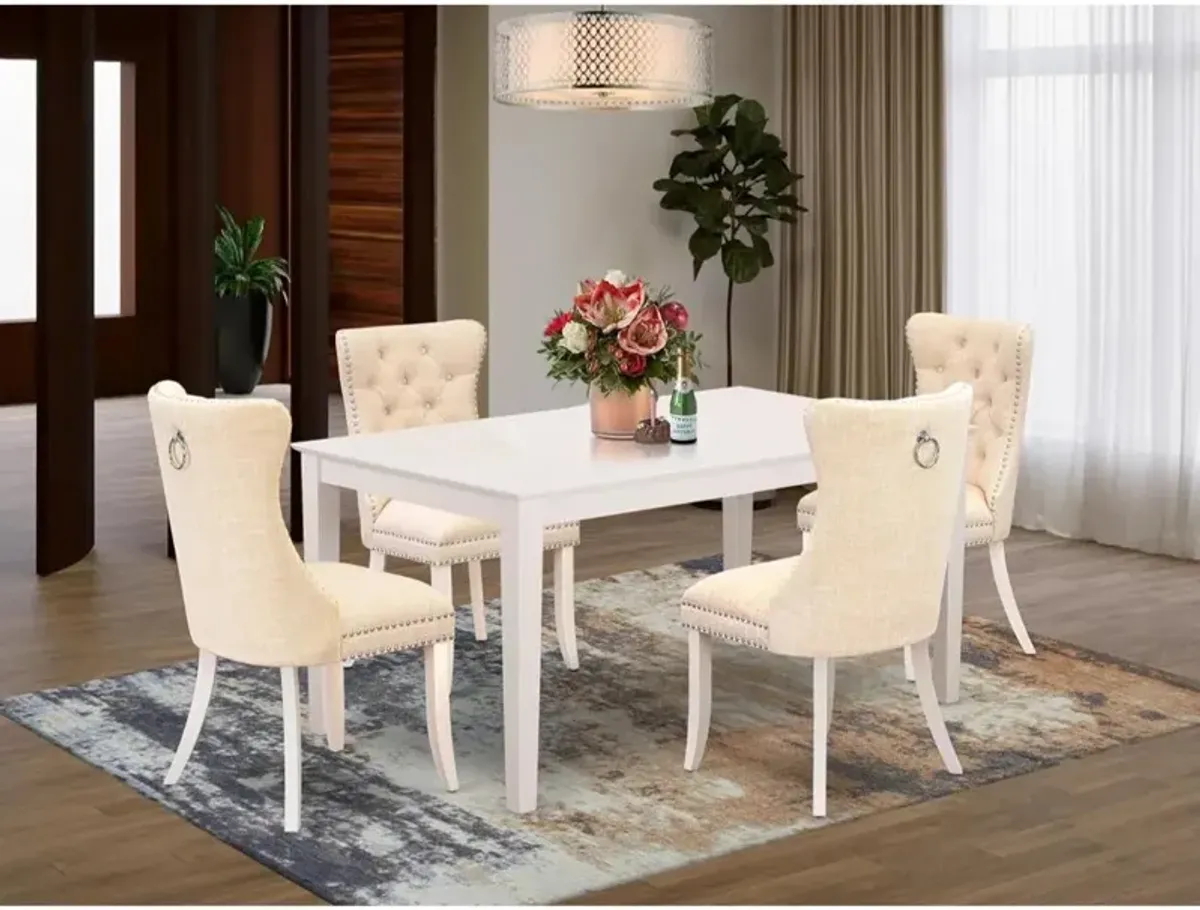 5 Piece Kitchen Table & Chairs Set Contains a Rectangle Dining Table