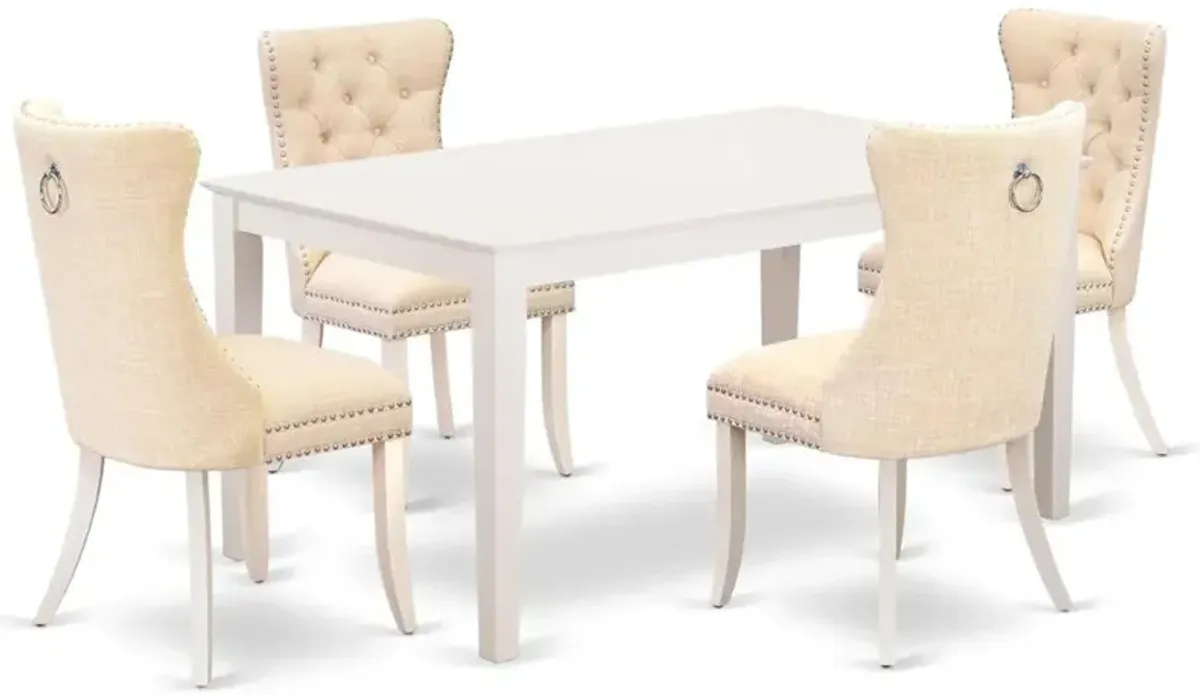 5 Piece Kitchen Table & Chairs Set Contains a Rectangle Dining Table