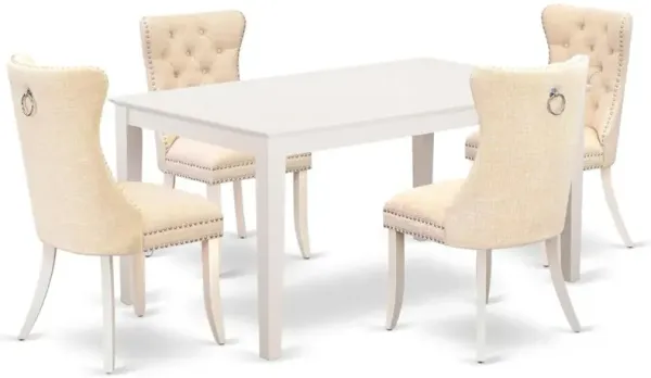 5 Piece Kitchen Table & Chairs Set Contains a Rectangle Dining Table