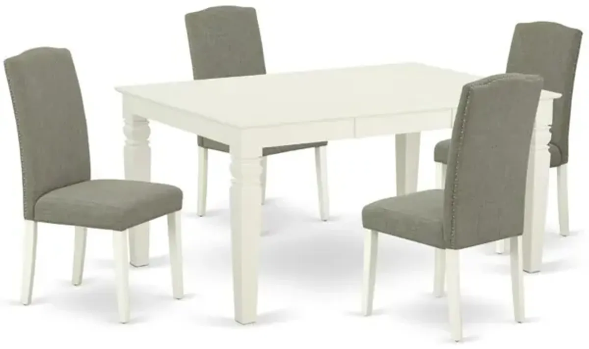 Dining Room Set Linen White, WEEN5-LWH-06
