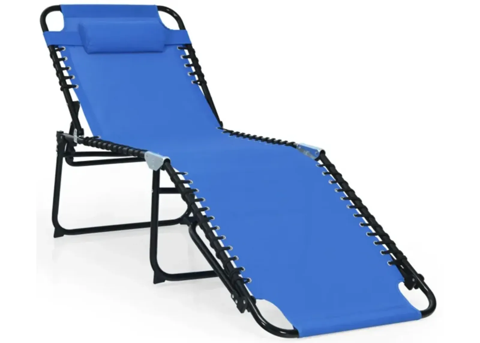 Hivvago Foldable Recline Lounge Chair with Adjustable Backrest and Footrest