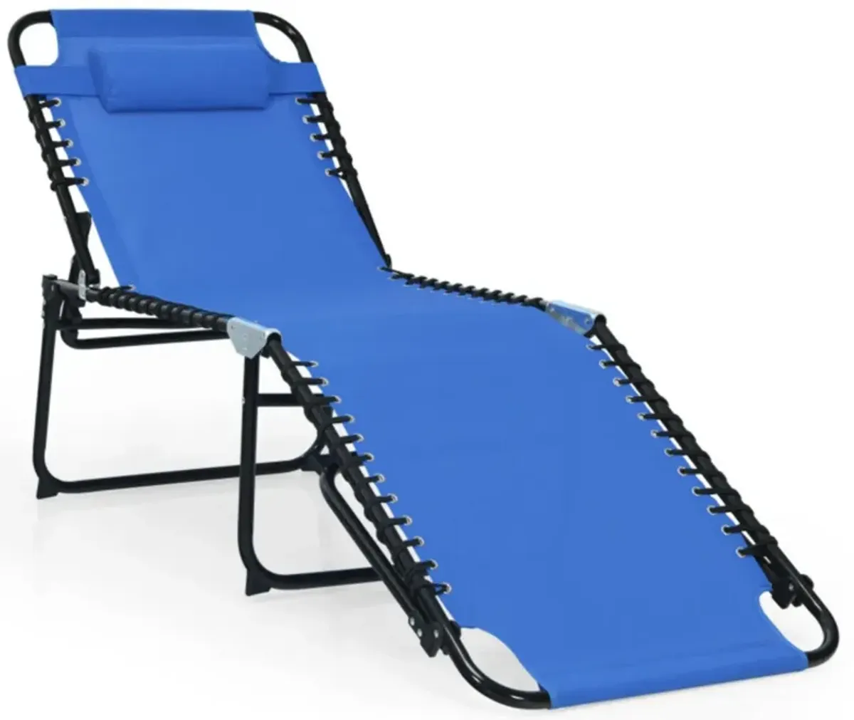 Hivvago Foldable Recline Lounge Chair with Adjustable Backrest and Footrest