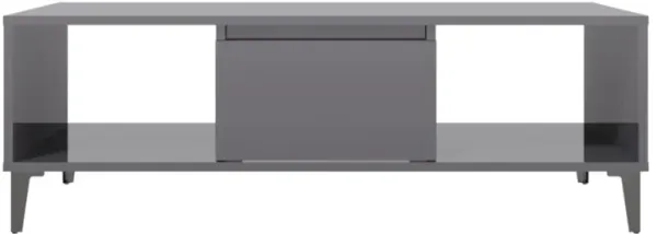vidaXL Coffee Table High Gloss Gray 40.7"x23.6"x11.8" Chipboard