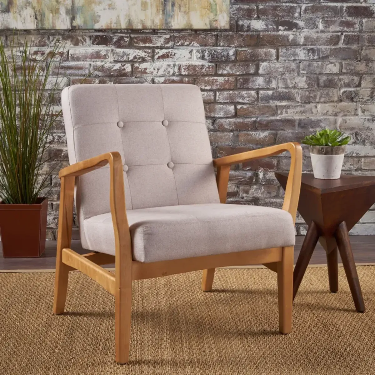 Merax Wood Frame Club Chair Home Accent Chair