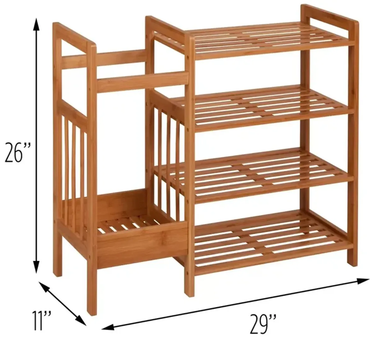 2 Shelf Entryway Shoe Rack Bench with Bla2 in 1 Entryway 4 Shelf Bamboo Shoe Rack and Umbrella Holderck Metal Frame and Brown Wood Top