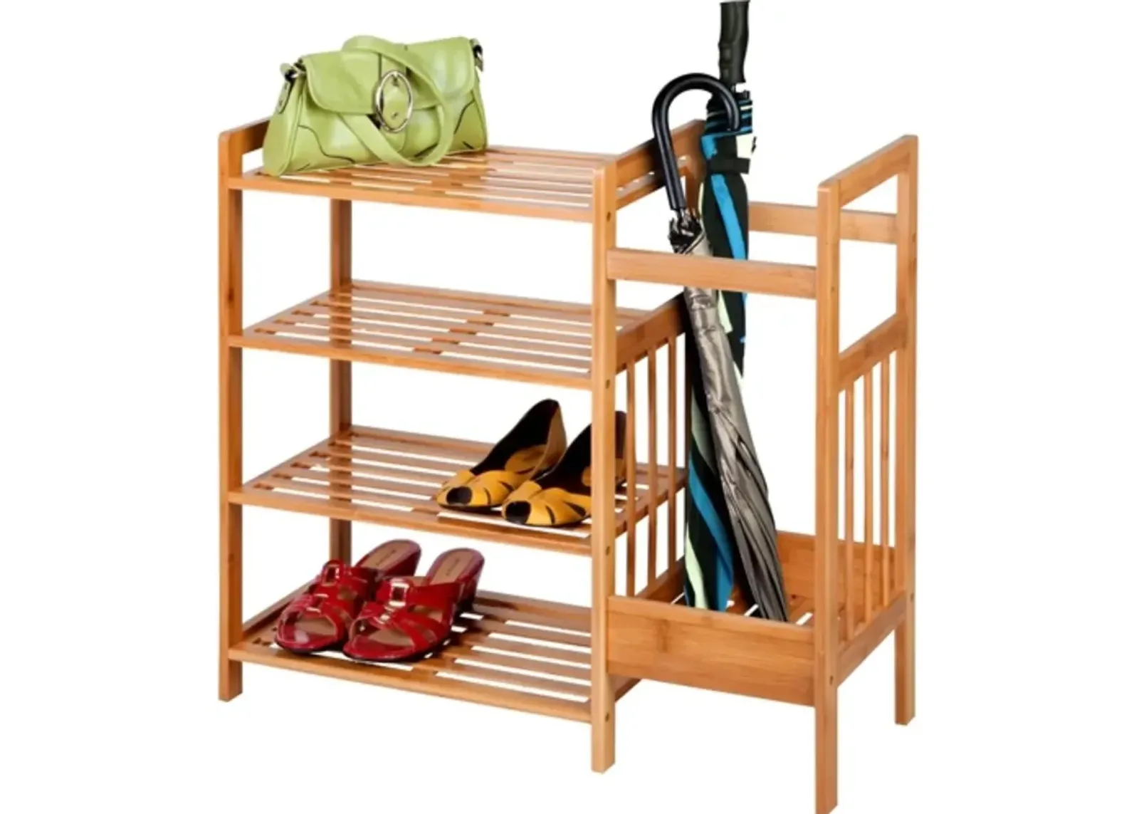 2 Shelf Entryway Shoe Rack Bench with Bla2 in 1 Entryway 4 Shelf Bamboo Shoe Rack and Umbrella Holderck Metal Frame and Brown Wood Top