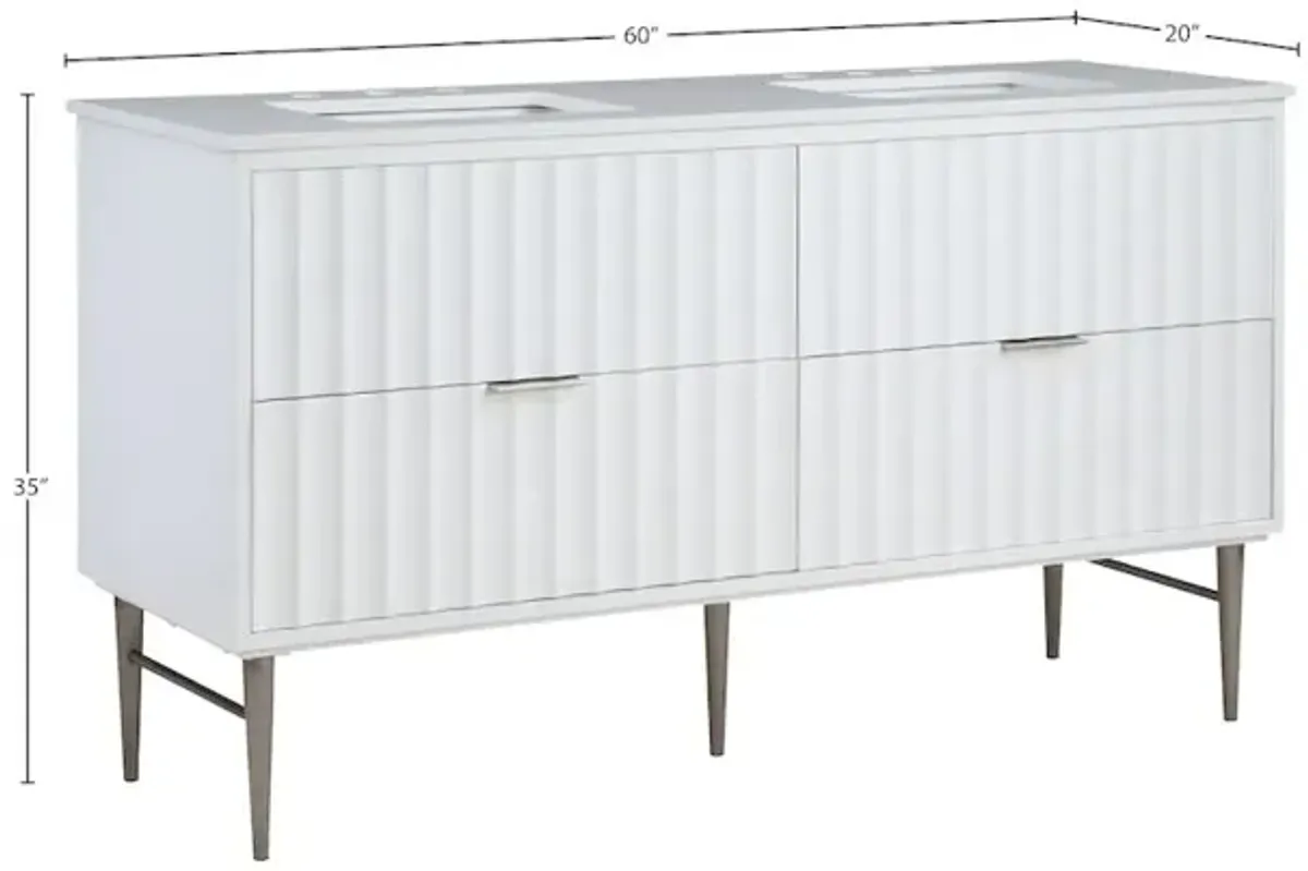 Meridian Furniture Modernist White Bathroom Vanity