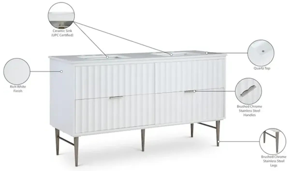 Meridian Furniture Modernist White Bathroom Vanity