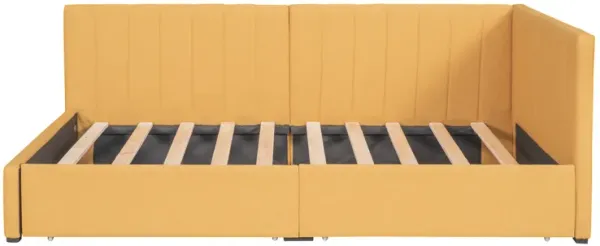 Upholstered Daybed with 2 Storage Drawers