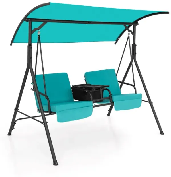 Porch Swing Chair with Adjustable Canopy
