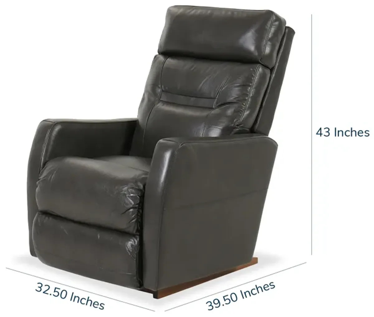 Lennon Charcoal Leather Rocking Recliner