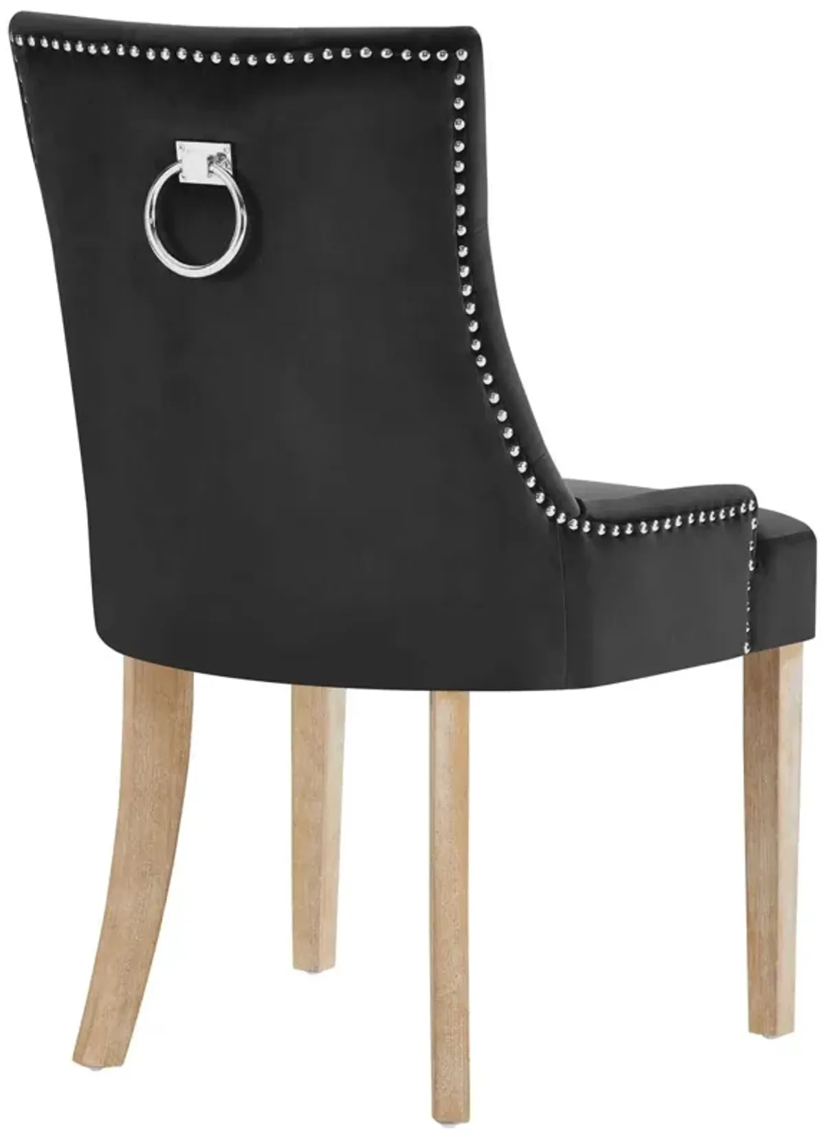 Modway Pose Tufted Performance Velvet Upholstered Dining Chair with Nailhead Trim in Black