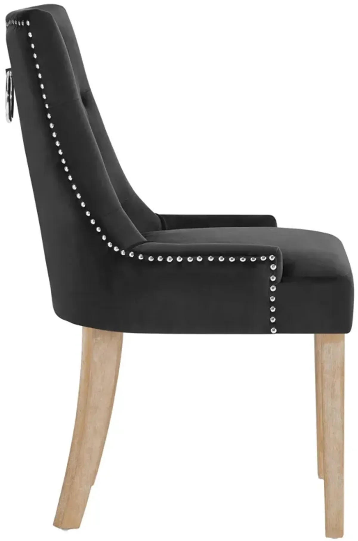 Modway Pose Tufted Performance Velvet Upholstered Dining Chair with Nailhead Trim in Black