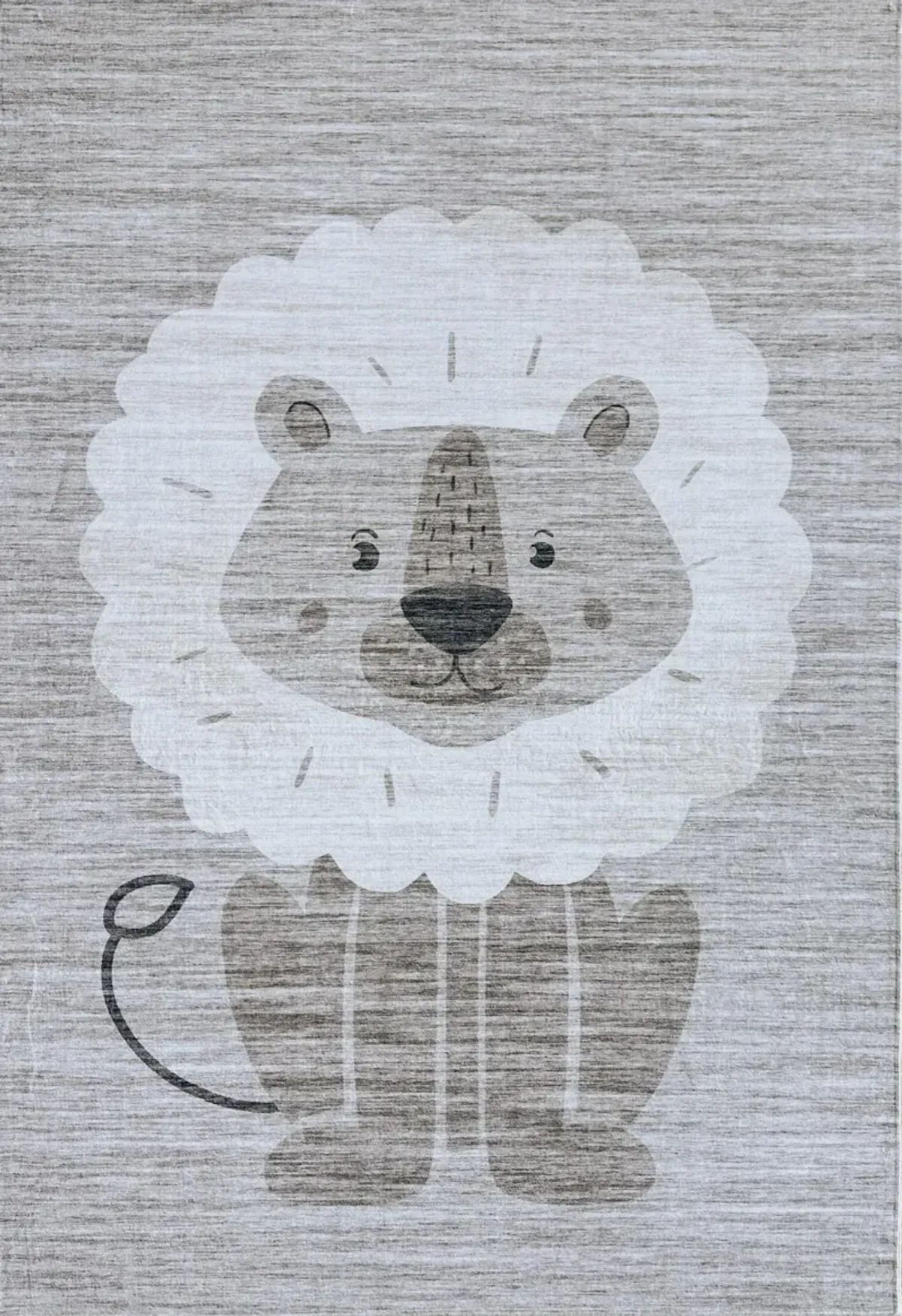 Soft Steps Playtime Lion Beige Grey Indoor Soft Area Rug