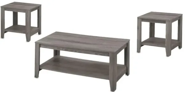 Set of Three Coffee Tables with Storage Shelf for Living Room and Lounge Spaces