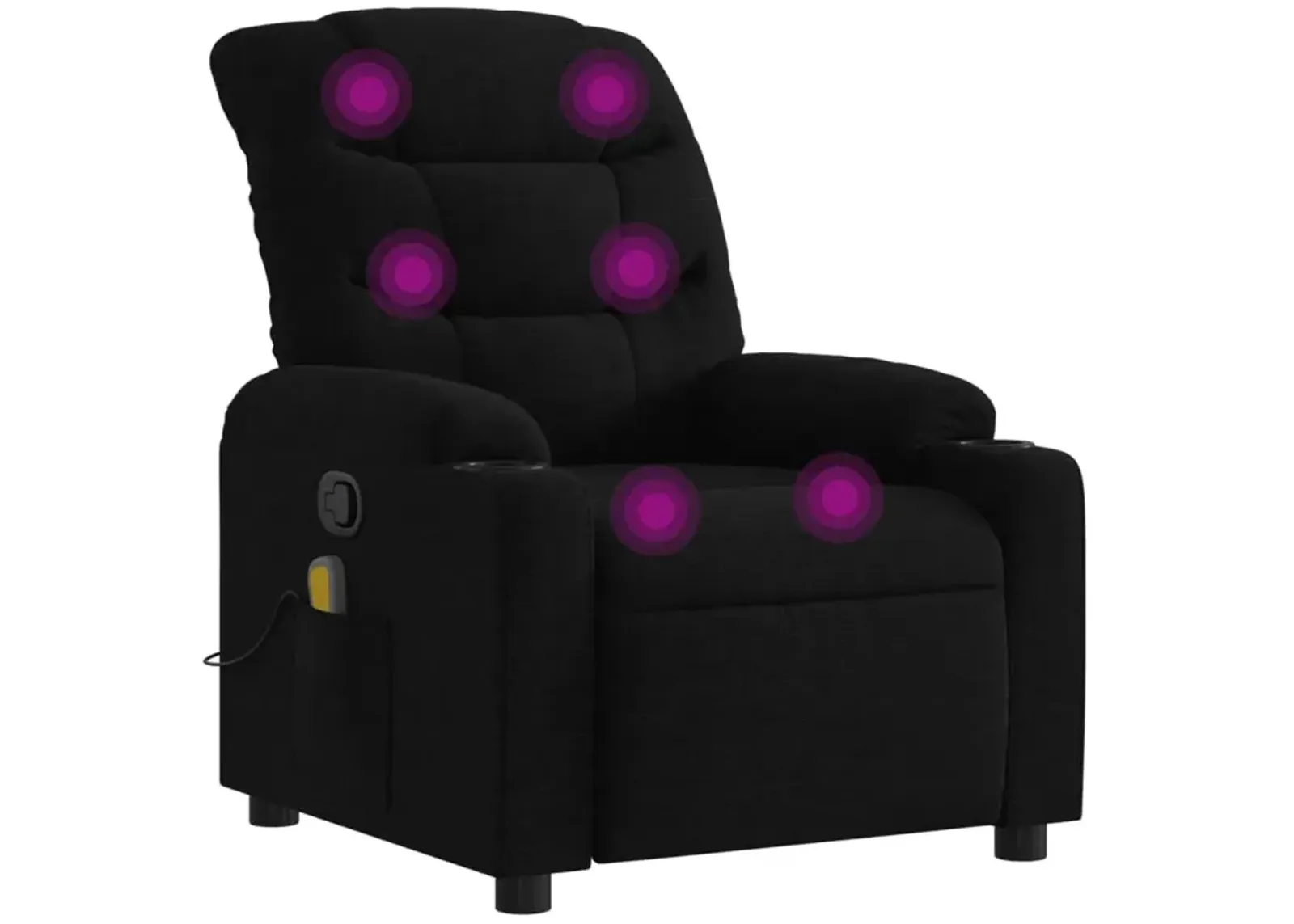 vidaXL Massage Recliner Chair Black Fabric